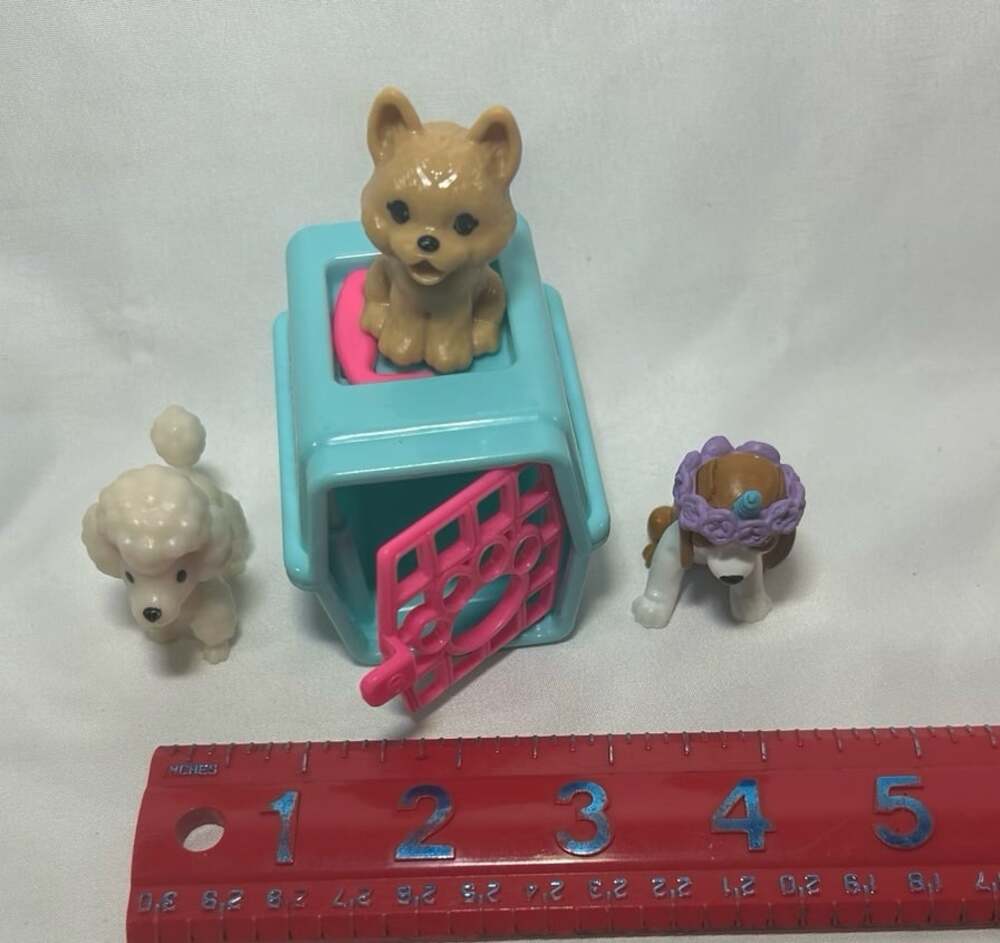 Barbie Chelsea Puppy dog and white poodle friend plastic toy dogs